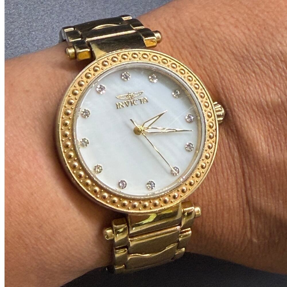 Invicta Wildflower Lady watch 23964 Gold Stainless Steel New Battery